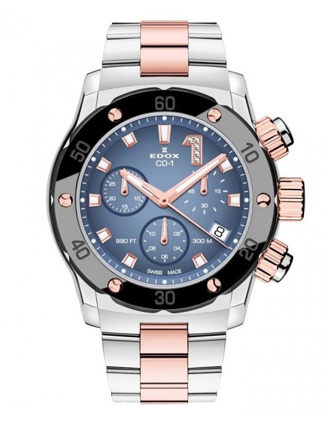 EDOX CO-1 Chronolady Diamonds 10255-357RM-BUIDR