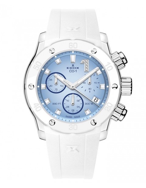 EDOX CO-1 Chronolady Diamonds 10255-3BCAB-BUCIDN
