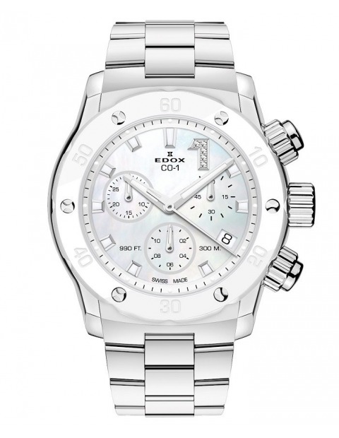 EDOX CO-1 Chronolady Diamonds 10255-3BM-NADN