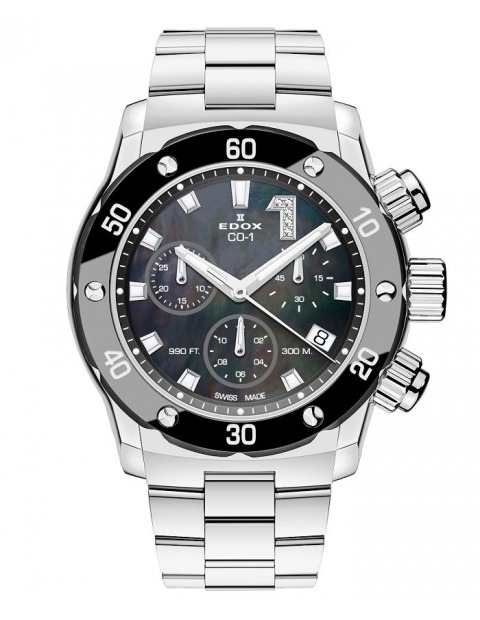 EDOX CO-1 Chronolady Diamonds 10255-3M-NANDN