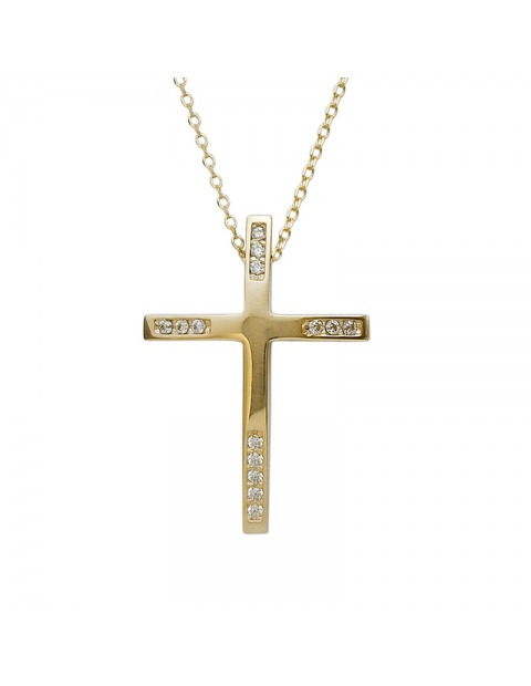 Χρυσός σταυρός με αλυσίδα 13110008