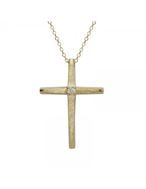 Χρυσός σταυρός με αλυσίδα 13110011Β