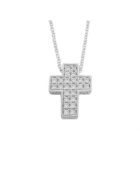 Λευκόχρυσος σταυρός με αλυσίδα 23120007
