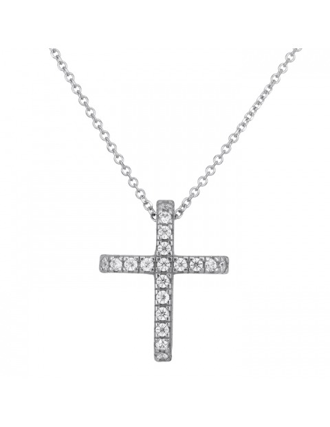 Λευκόχρυσος σταυρός με αλυσίδα 23120010